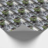 Holstein-Koe met gloeiende kerstkrans Cadeaupapier (Hoek)