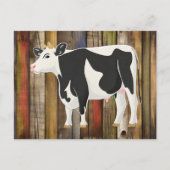Holstein-koe met oude plank achtergrond briefkaart (Voorkant)