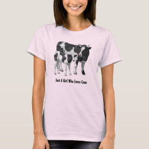 Holstein-koe & Mooie Kalf Personaliseer Uw Tekst T-shirt