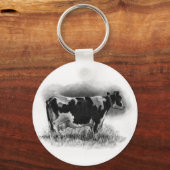 Holstein Koe: Oorspronkelijke potloodtekening: zui Sleutelhanger (Voorkant)