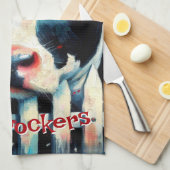 Holstein Koe Picket Fence Red Roses gepersonalisee Theedoek (Quarter Fold)