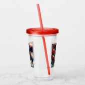 Holstein Koe Picket Fence Red Roses Zwart Rood Acryl Drinkbeker (Links)