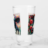 Holstein Koe Picket Fence Red Roses Zwart Rood Glas (Links)