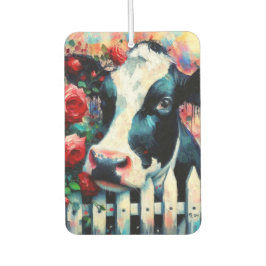 Holstein Koe Picket Fence Red Roses Zwart Rood Luchtverfrisser