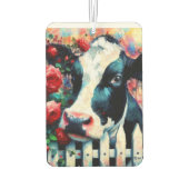 Holstein Koe Picket Fence Red Roses Zwart Rood Luchtverfrisser (Achterkant)