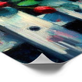 Holstein Koe Picket Fence Red Roses Zwart Rood Poster (Hoek)