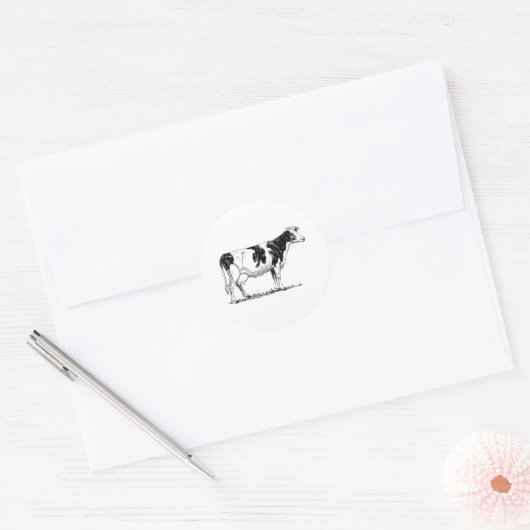 Holstein Koe Ronde Sticker (Envelop)