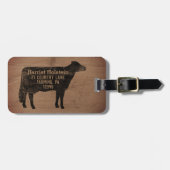 Holstein Koe Silhouet Boerderij Dier Gepersonalise Bagagelabel (Voorkant horizontaal)