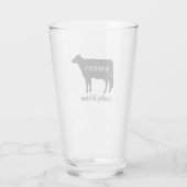 Holstein Koe Silhouet gepersonaliseerd Country Boe Glas (Achterkant)