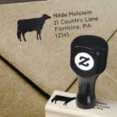 Holstein Koe Silhouette Aangepast retouradres Rubberstempel