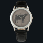 Holstein Koe Silhouette Horloge<br><div class="desc">Dit originele Holstein koe silhouet polshorloge is verkrijgbaar in diverse stijlen voor mannen,  vrouwen en kinderen. Een coole mode accessoire dat een geweldig cadeau is voor koe liefhebbers. Faux verweerde houten stijl. Bezoek Jenn’s Doodle World voor nog veel meer stijlvolle horloges voor dierenvrienden.</div>