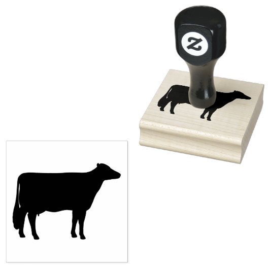 Holstein Koe Silhouette Land | Boerderij Dier Rubberstempel (Gestempeld)