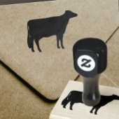 Holstein Koe Silhouette Land | Boerderij Dier Rubberstempel