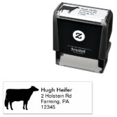 Holstein Koe Silhouette retouradres Zelfinktende Stempel (In situ)