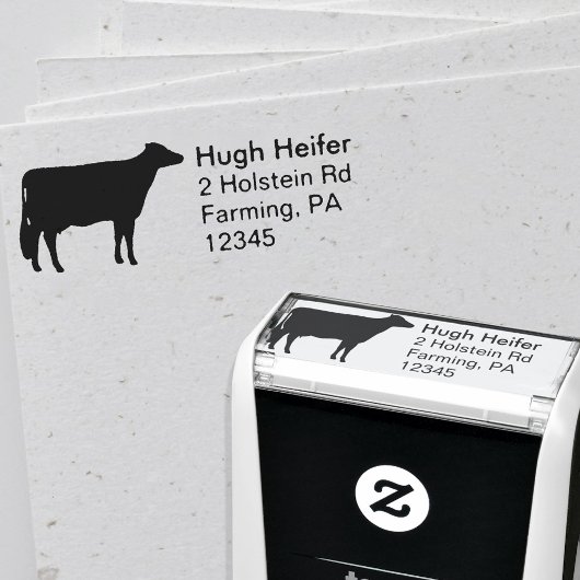 Holstein Koe Silhouette retouradres Zelfinktende Stempel