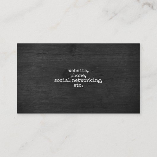 Holstein Koe Silhouette Rustic Style Visitekaartje (Achterkant)