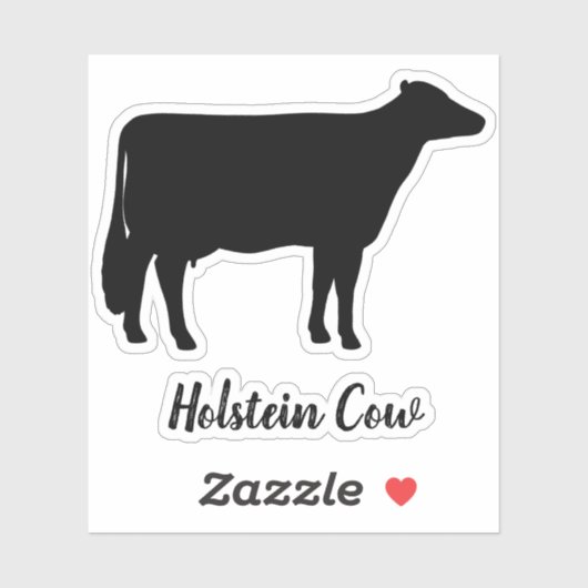Holstein Koe Silhouette Vinyl Sticker (Vel)