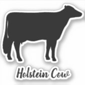 Holstein Koe Silhouette Vinyl Sticker (Voorkant)