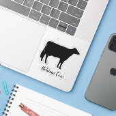 Holstein Koe Silhouette Vinyl Sticker (Laptop met iPhone)