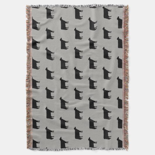 Holstein Koe Silhouetten Patroon Gooi Deken (Voorkant Verticaal)