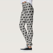 Holstein Koe Silhouetten Patroon Zwart en Grijs Leggings (Links)