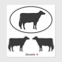 Holstein Koe Silhouettes Vinyl Sticker Set