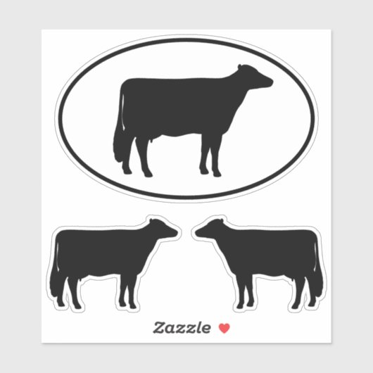 Holstein Koe Silhouettes Vinyl Sticker Set (Vel)