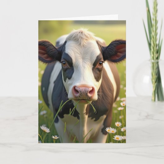 Holstein Koe Verjaardag Humor Kaart (Voorkant)