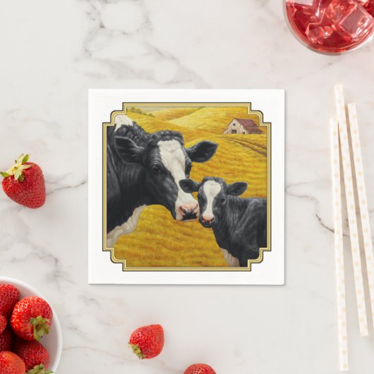 Holstein Koeien en Old Wood Barn Servetten (Insitu)