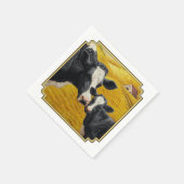 Holstein Koeien en Old Wood Barn Servetten (Hoek)