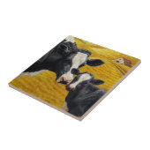 Holstein Koeien en Old Wood Barn Tegeltje (Zijkant)