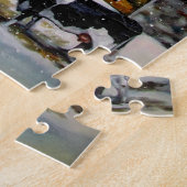 Holstein Koeien in Snowy Barnyard: Oorspronkelijk  Legpuzzel (Zijkant)