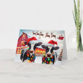 Holstein Koeien Kerst Kaart