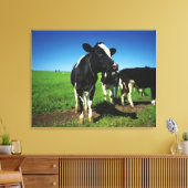 Holstein-koeien op een gebied canvas afdruk (Insitu (Woonkamer))