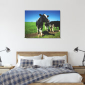 Holstein-koeien op een gebied canvas afdruk (Insitu (Slaapkamer))