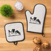 Holstein Melkkoe Ovenwant & Pannenlap Set (Top down)