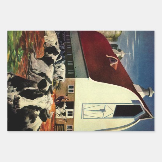  Holstein Milk Koeien op Zuivel Boerderij Business Inpakpapier Vel (Voorkant 3)