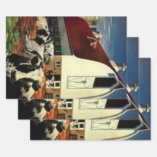 Holstein Milk Koeien op Zuivel Boerderij Business Inpakpapier Vel