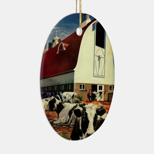  Holstein Milk Koeien op Zuivel Boerderij Business Keramisch Ornament (Rechts)