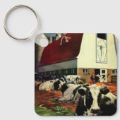Holstein Milk Koeien op Zuivel Boerderij Business Sleutelhanger (Voorkant)