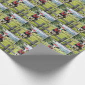 Holstein op een Boerderijen hek Cadeaupapier (Hoek)