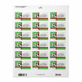 Holstein Vakantie Schattige Kerst Koe Cartoon Cust Etiket (Full Sheet)