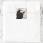 Holsteinse koe, oog dicht vierkante sticker (Tas)