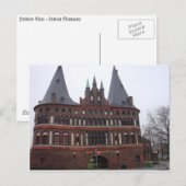 Holsten Gate - Lubeck Duitsland Briefkaart (Voorkant / Achterkant)