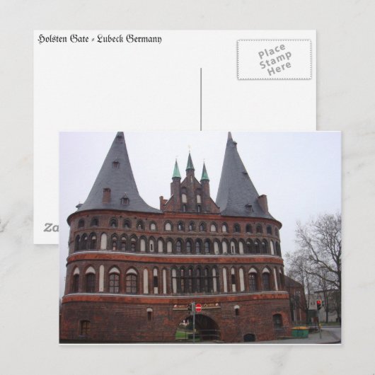 Holsten Gate - Lubeck Duitsland Briefkaart (Voorkant / Achterkant)