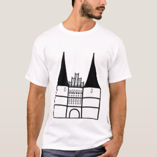 "Holstentor, Lübeck" Minimalistische kunst, orië T-shirt