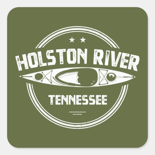 Holston River Tennessee Kayaking Vierkante Sticker (Voorkant)