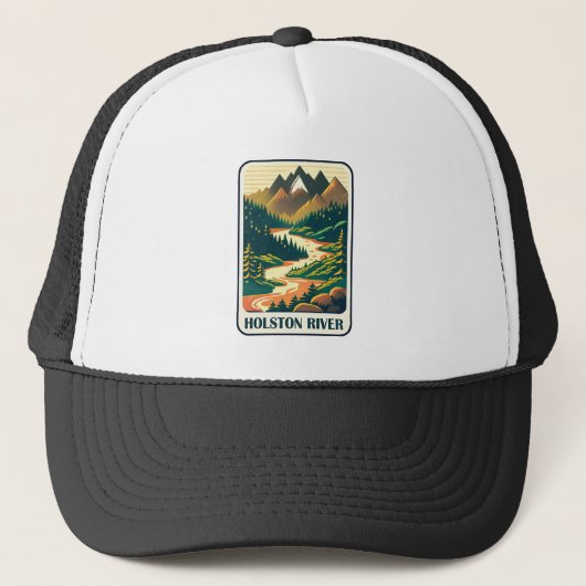 Holston rivier Tennessee Kleuren Trucker Pet (Voorkant)