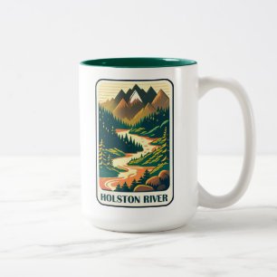Holston rivier Tennessee Kleuren Tweekleurige Koffiemok