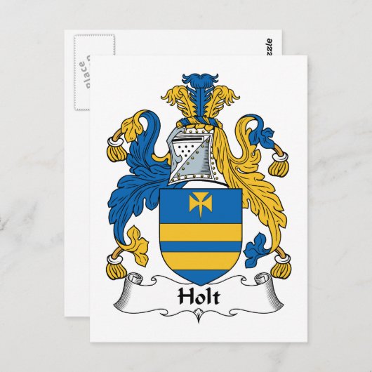 Holt Family Crest Briefkaart (Voorkant / Achterkant)